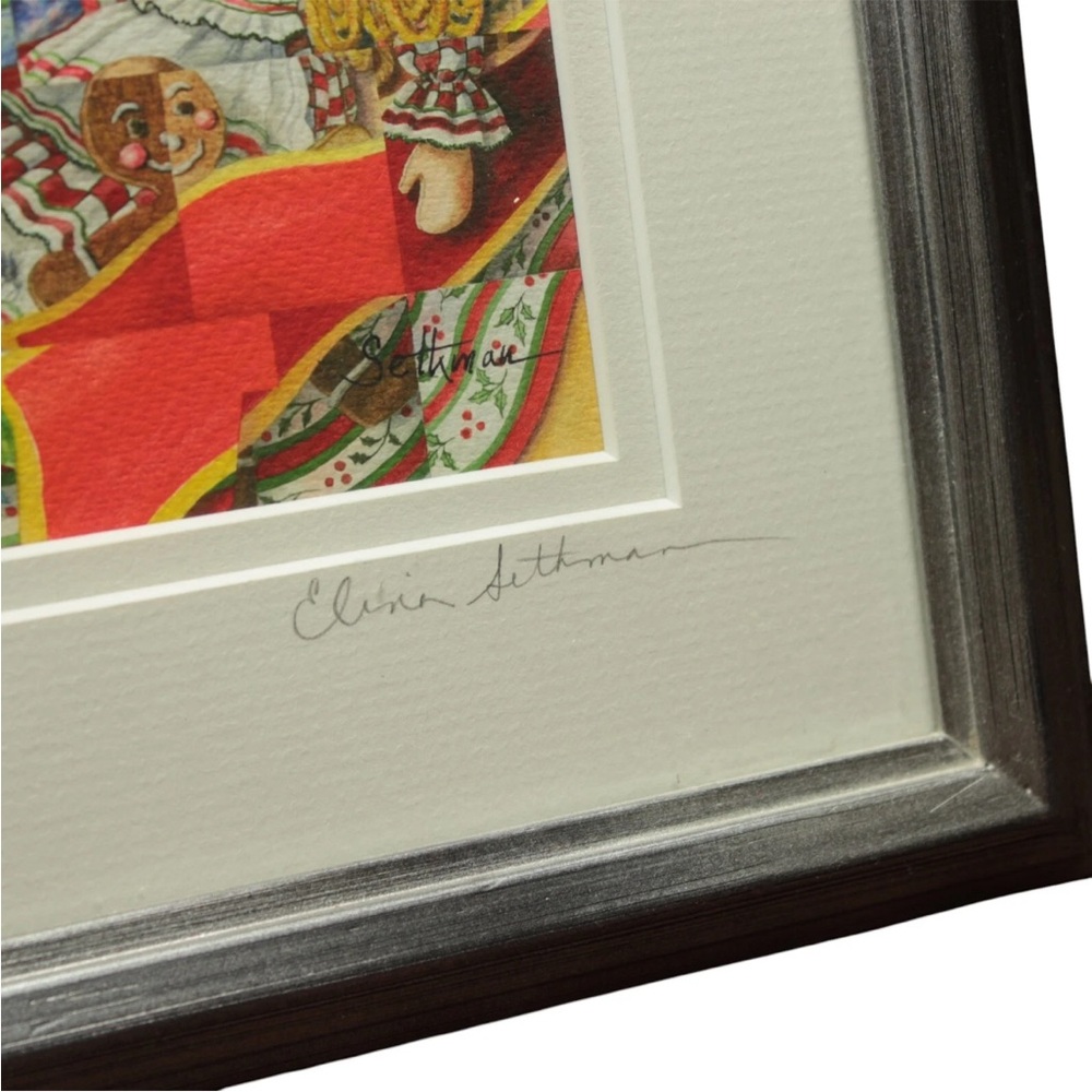 Elinor Sethman Signed Medium Watercolor Painting Kaleidoscope Of Christmas Past - Picture 6 of 10